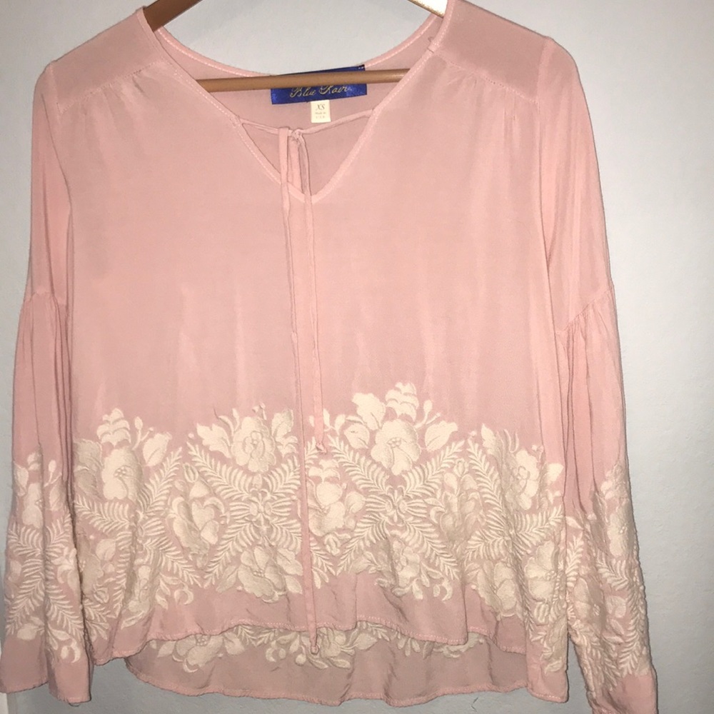 A pink blouse